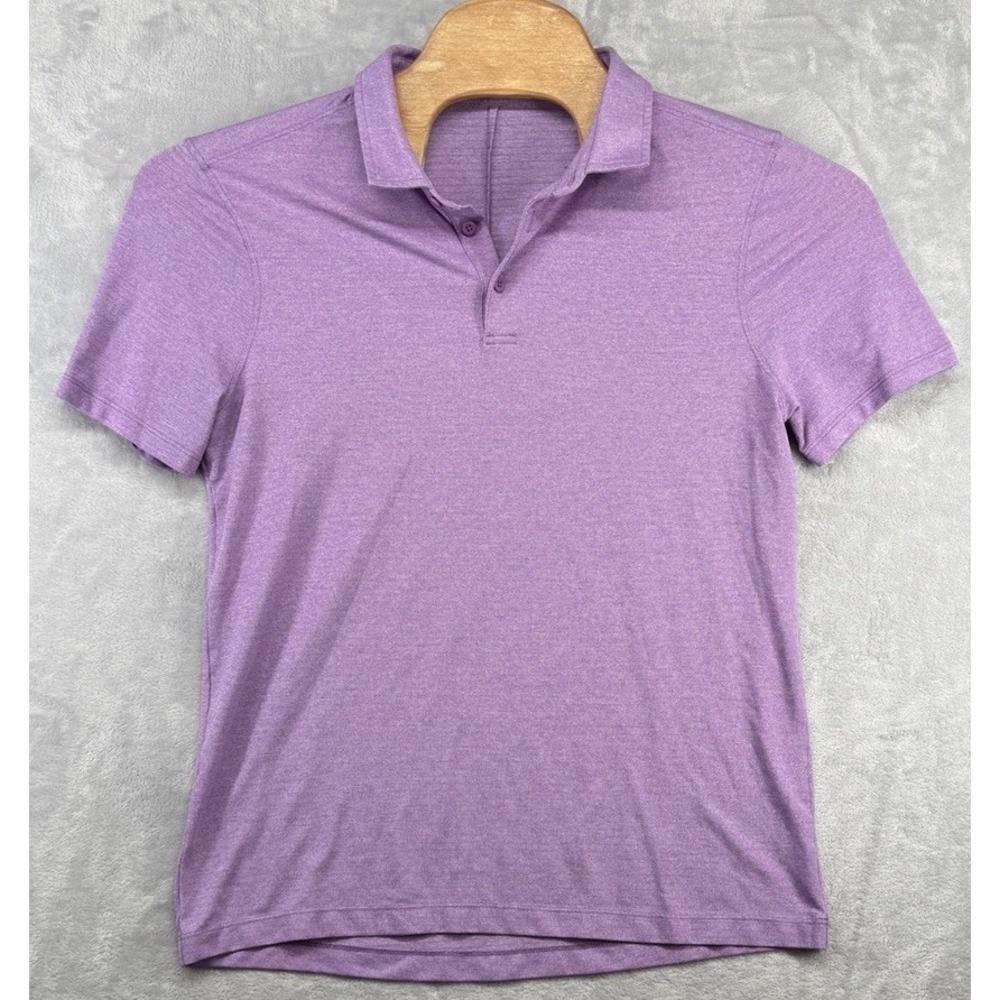 Lululemon Polo Purple Stretch Golf Polo Shirt Men's No Size Tag 21x26